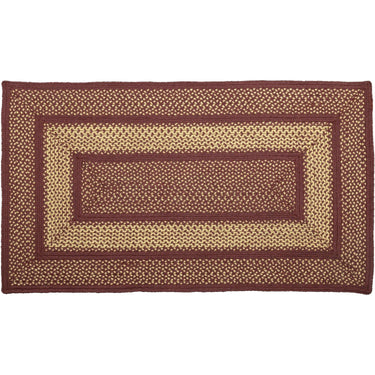 Burgundy Red Primitive Jute Braided Rug Rect 27